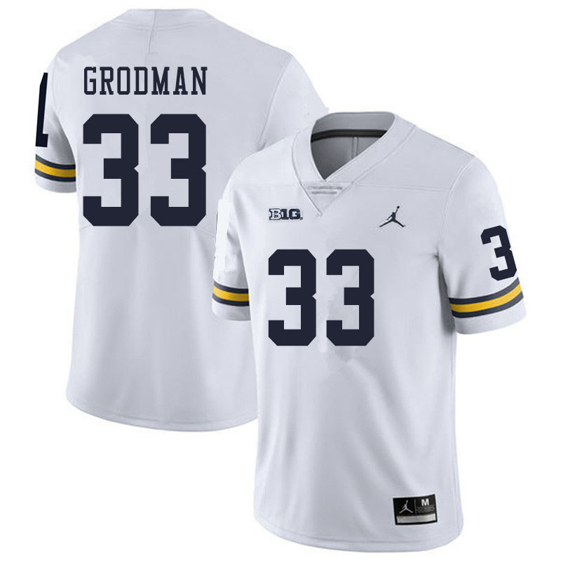 Men #33 Louis Grodman Michigan Wolverines College Football Jerseys Sale-White
